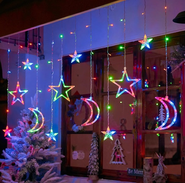 LED Star and Moon Light Curtain for Festive Decoration