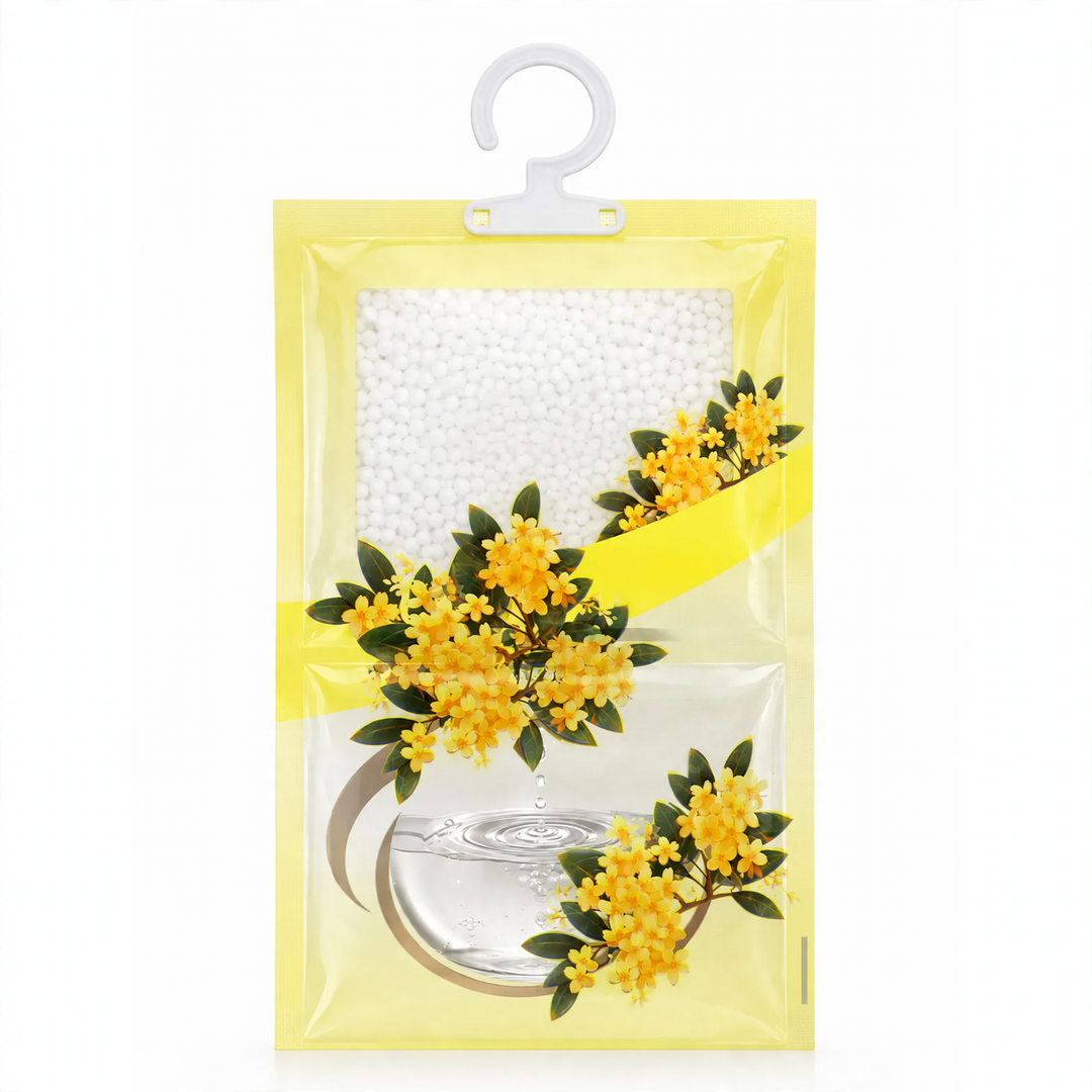 Hangable dehumidifier with fragrance for wardrobes