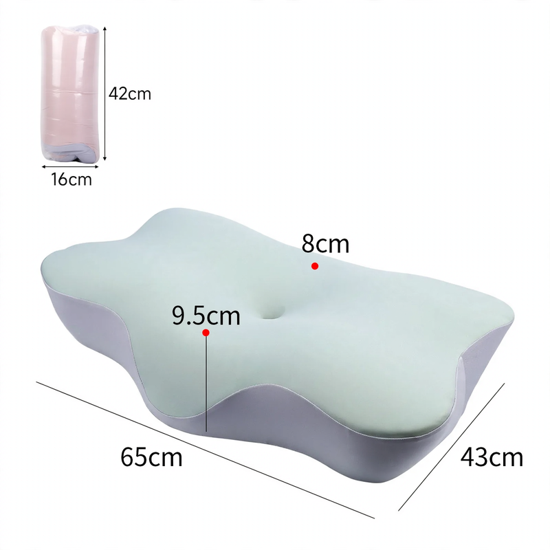 Ergonomic neck support pillow made of memory foam
