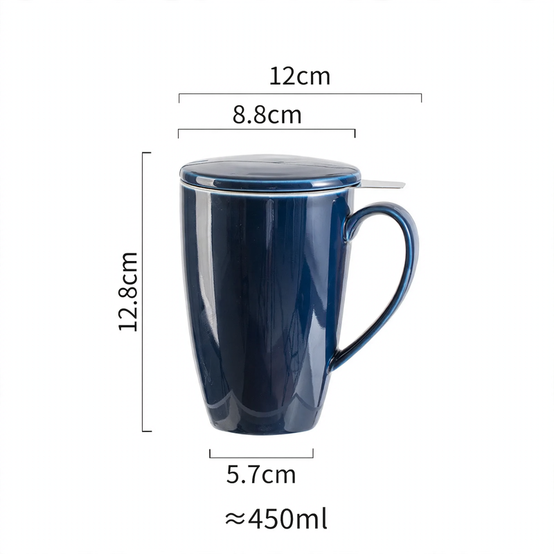 Ceramic coffee mug with tea strainer, 350 ml