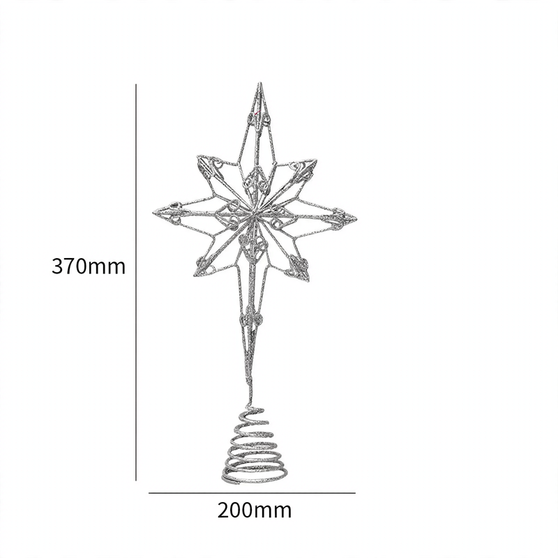Christmas tree top star, eight-pointed, perforated