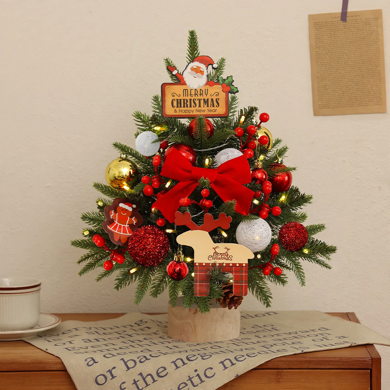 Mini Christmas tree set with lighting, 45 cm or 60 cm