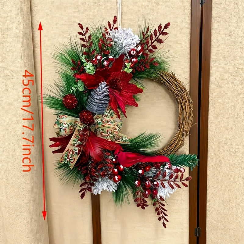 Christmas wreath made of polyester and PVC
