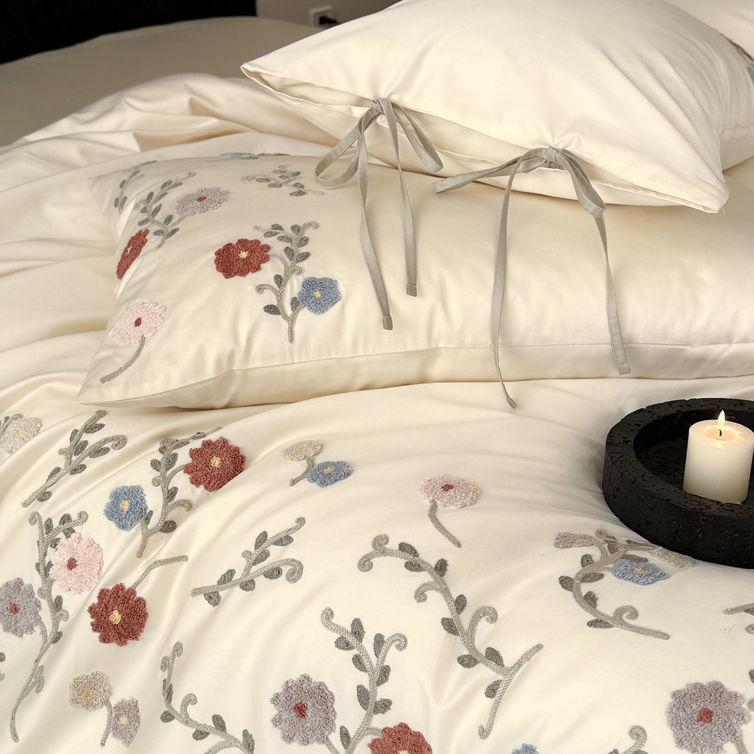 Luxury bedding set, 100s long-staple cotton, embroidered, 4-piece