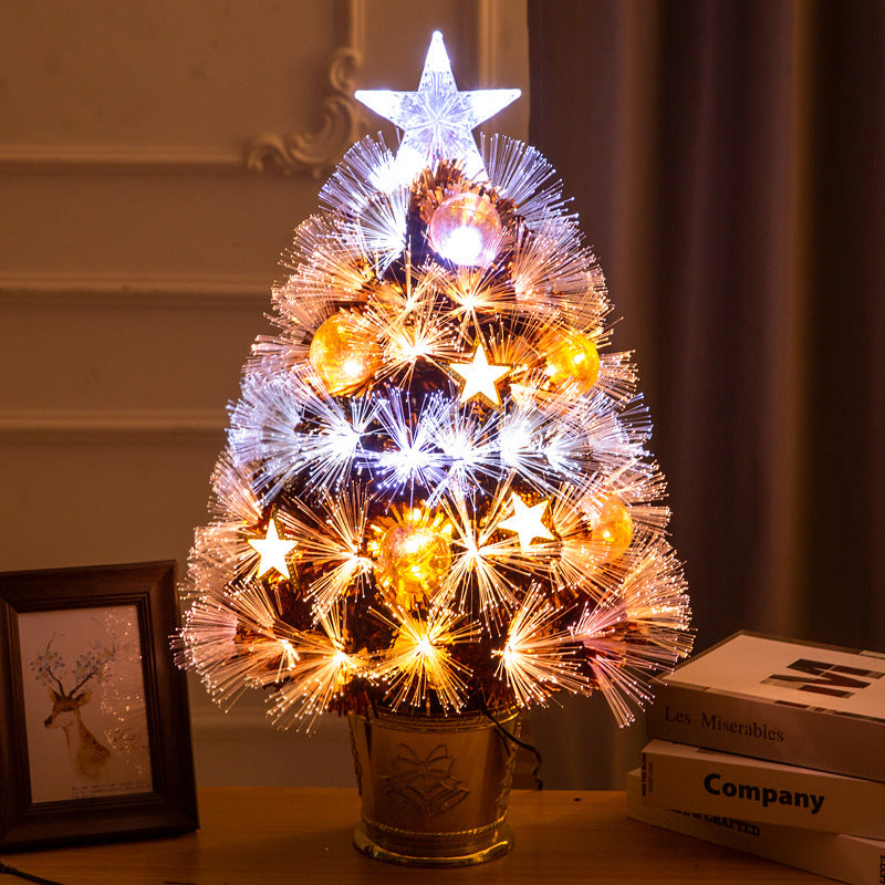 LED light fiber Christmas tree for the table