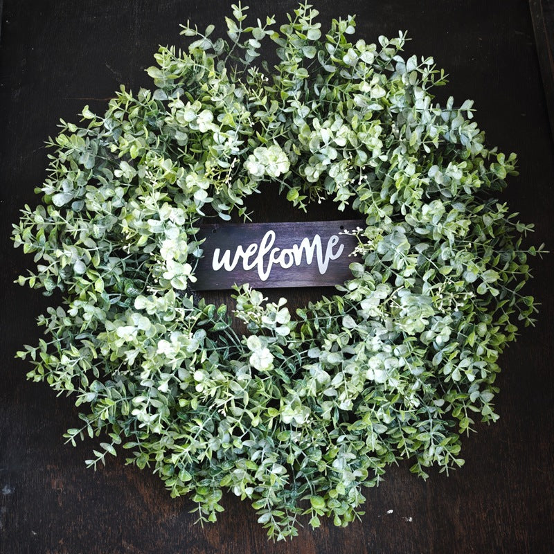 Christmas Eucalyptus Wreath with Welcome Sign 60 cm