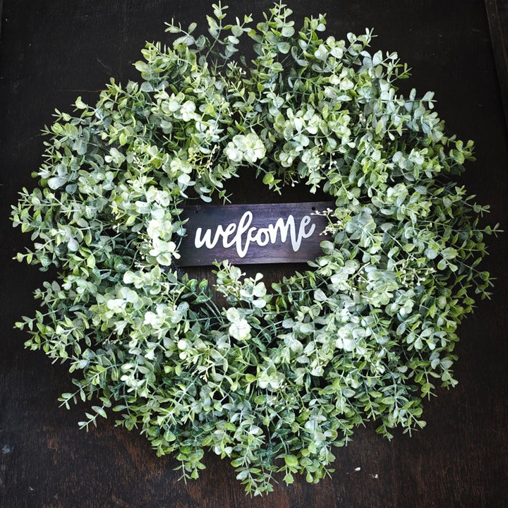 Christmas Eucalyptus Wreath with Welcome Sign 60 cm