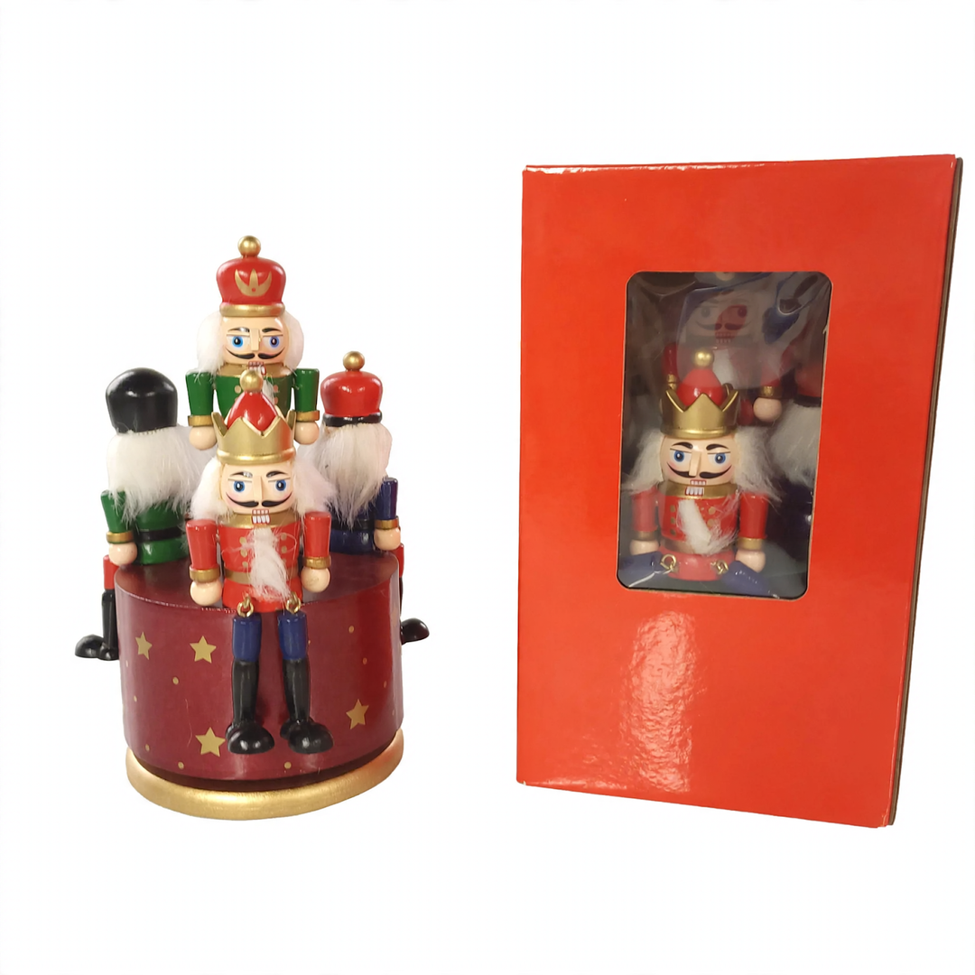 Nutcracker music box made of wood