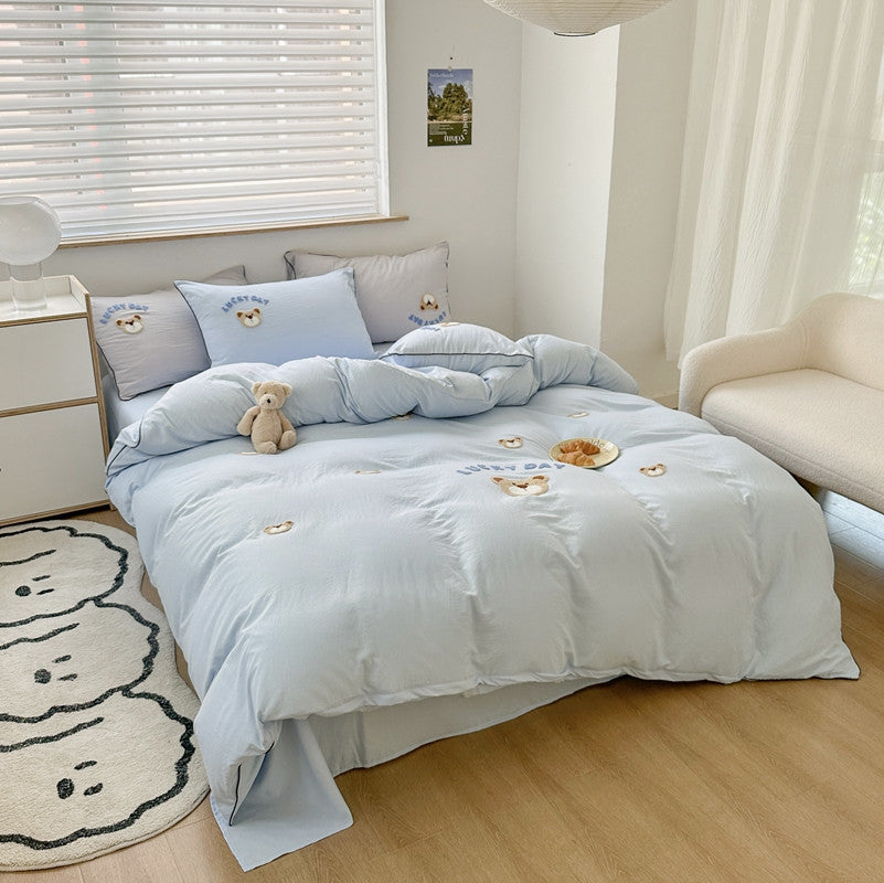 Bedding set made from washed cotton, cartoon design