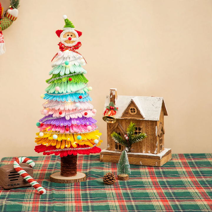DIY Christmas Tree Set made of wood, 12x28 cm