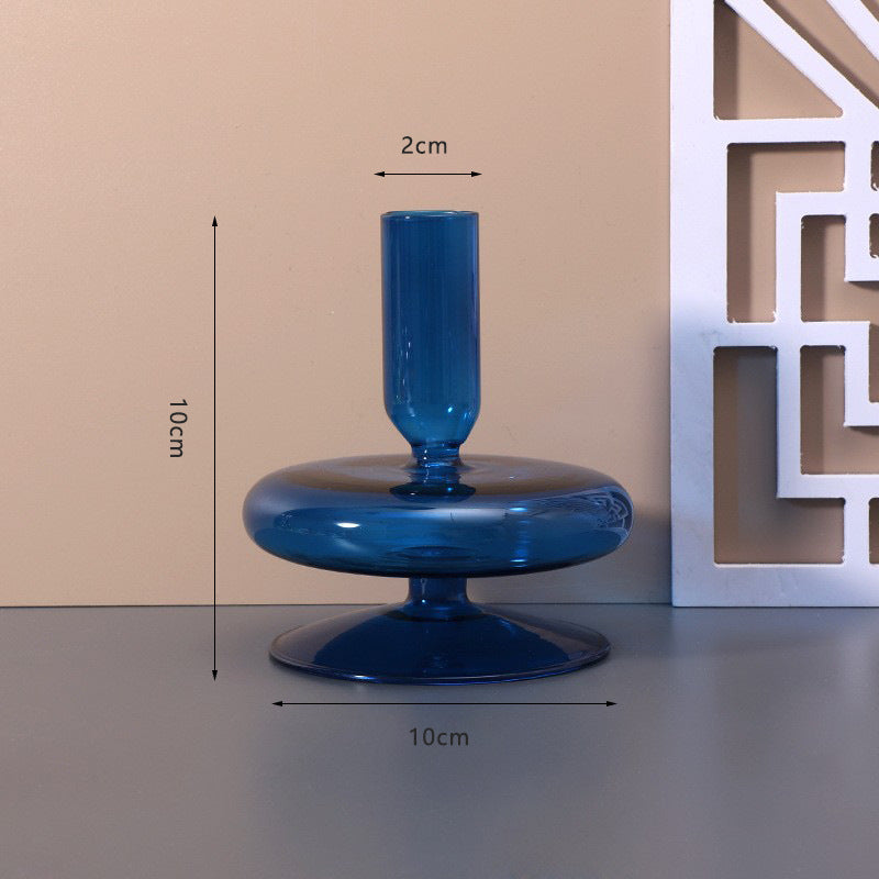 Decorative glass candle holder, handcrafted