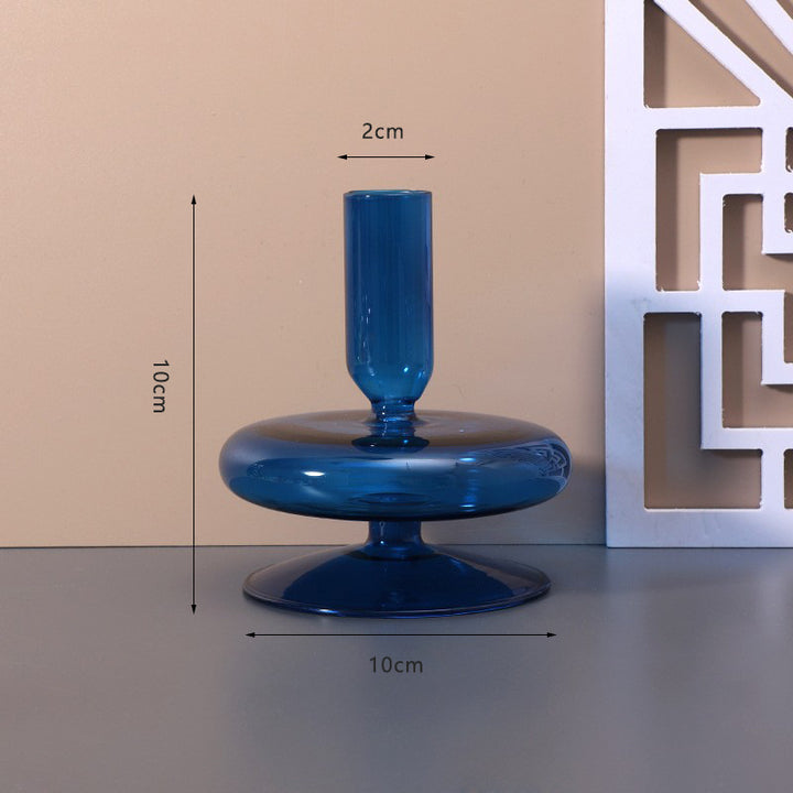 Decorative glass candle holder, handcrafted