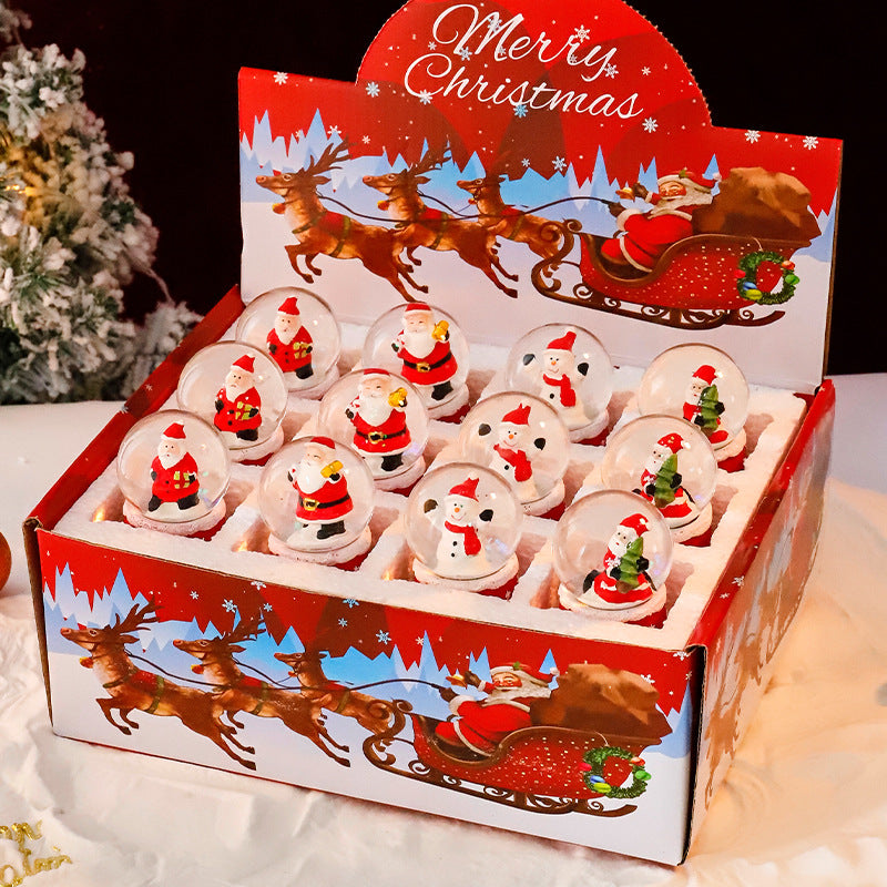 Christmas snow globe with light and snow effect