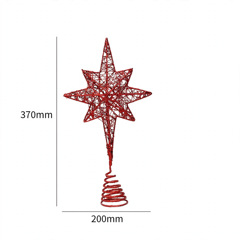 Christmas tree top star, eight-pointed, perforated