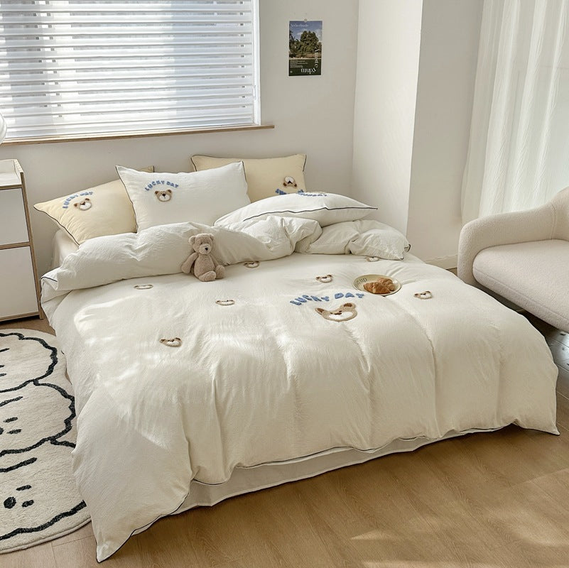 Bedding set made from washed cotton, cartoon design