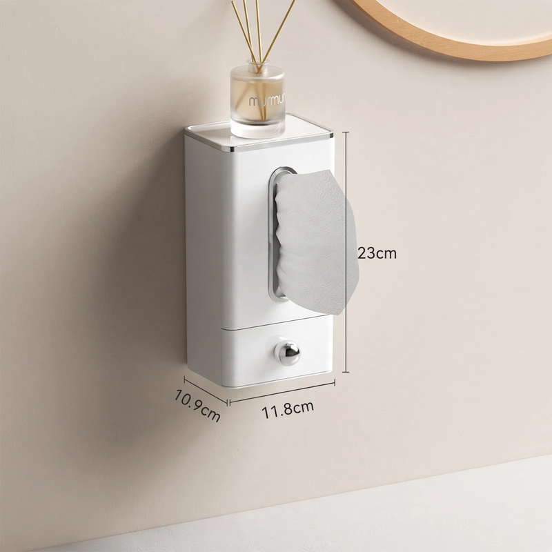 Wall-mounted tissue box, plastic