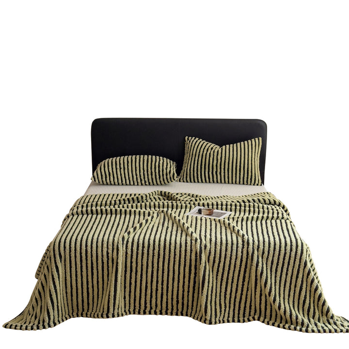 Modern milk fiber fleece throw blanket, striped, various sizes