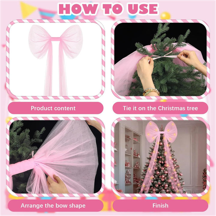 Decorative Christmas tree ribbon with long ribbons