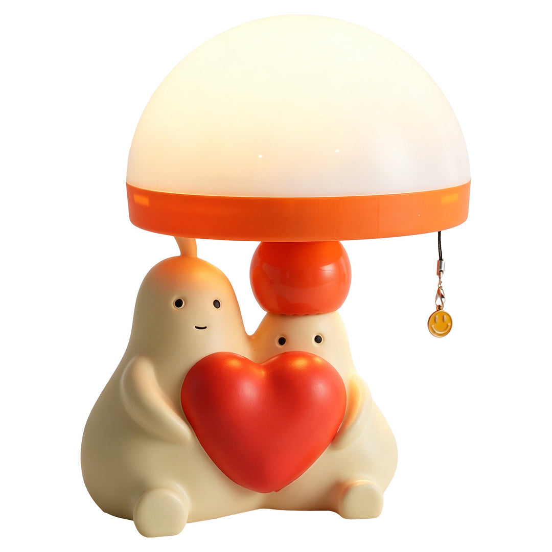 Heart table lamp with love motif