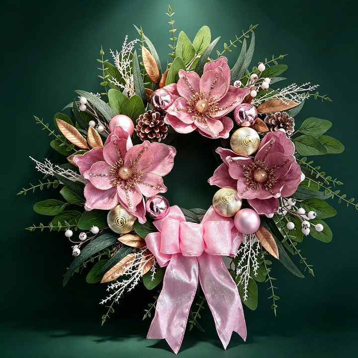 Christmas wreath in pink, 60 cm