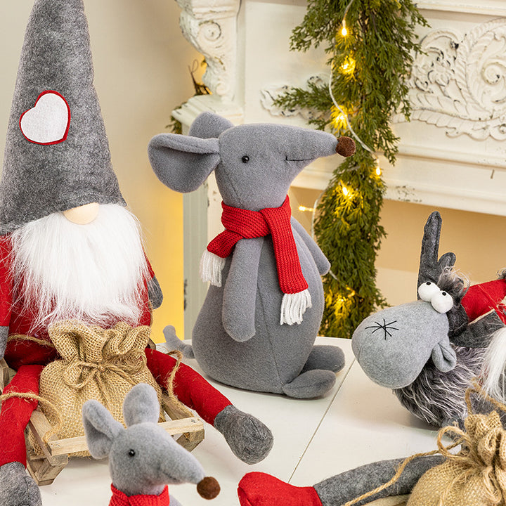Christmas Gnome and Reindeer Figure Set