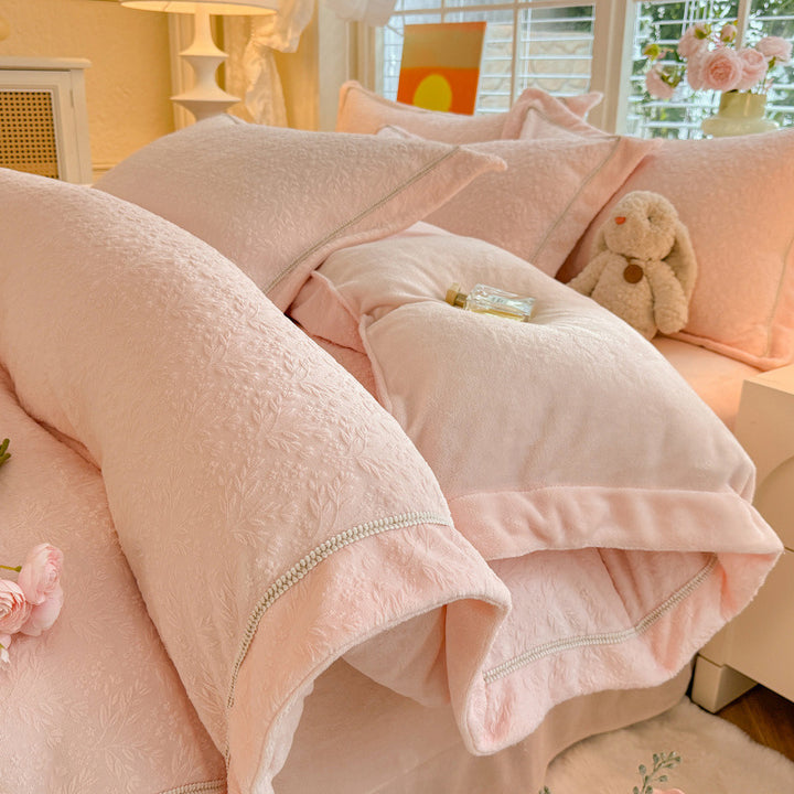 Milk fiber fleece bedding set, antistatic, 4-piece