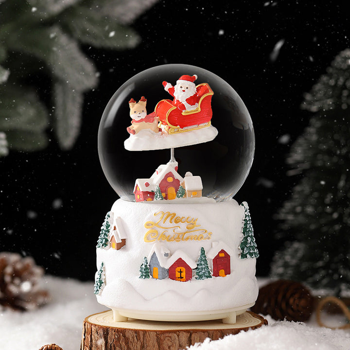 Christmas snow globe with music and light