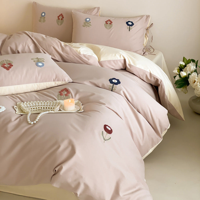 Bedding set made of Xinjiang cotton, brushed, 100s
