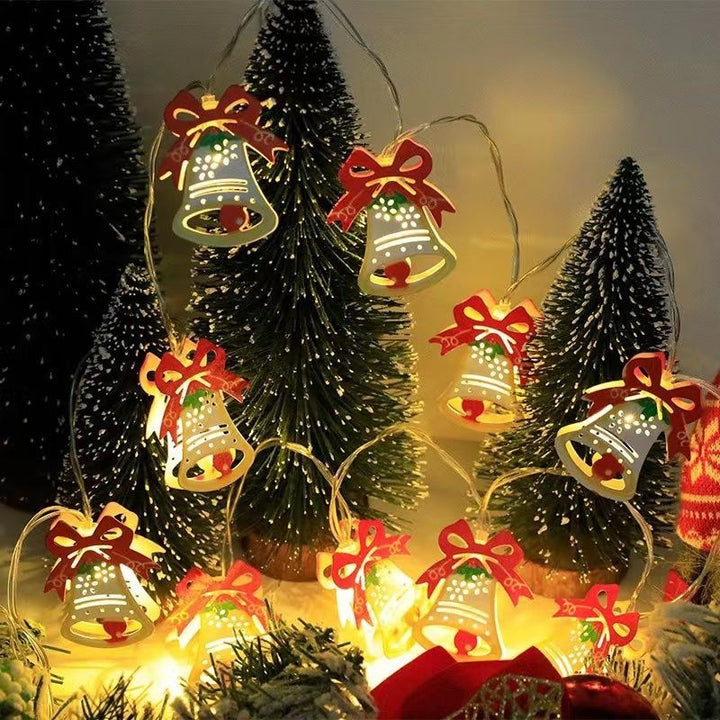 Decorative LED string lights with iron elements