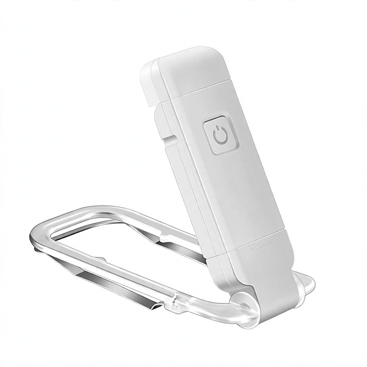 Portable LED clip light for books