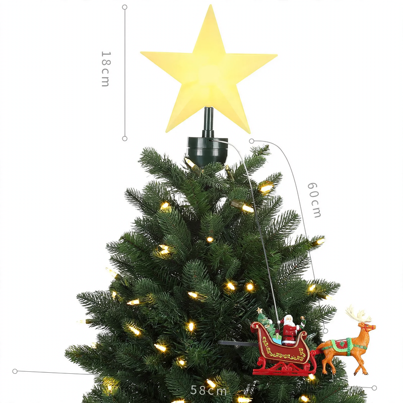 Illuminated and rotating Christmas tree star