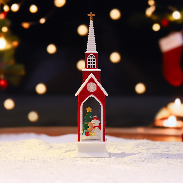 Decorative Christmas snow globe with light