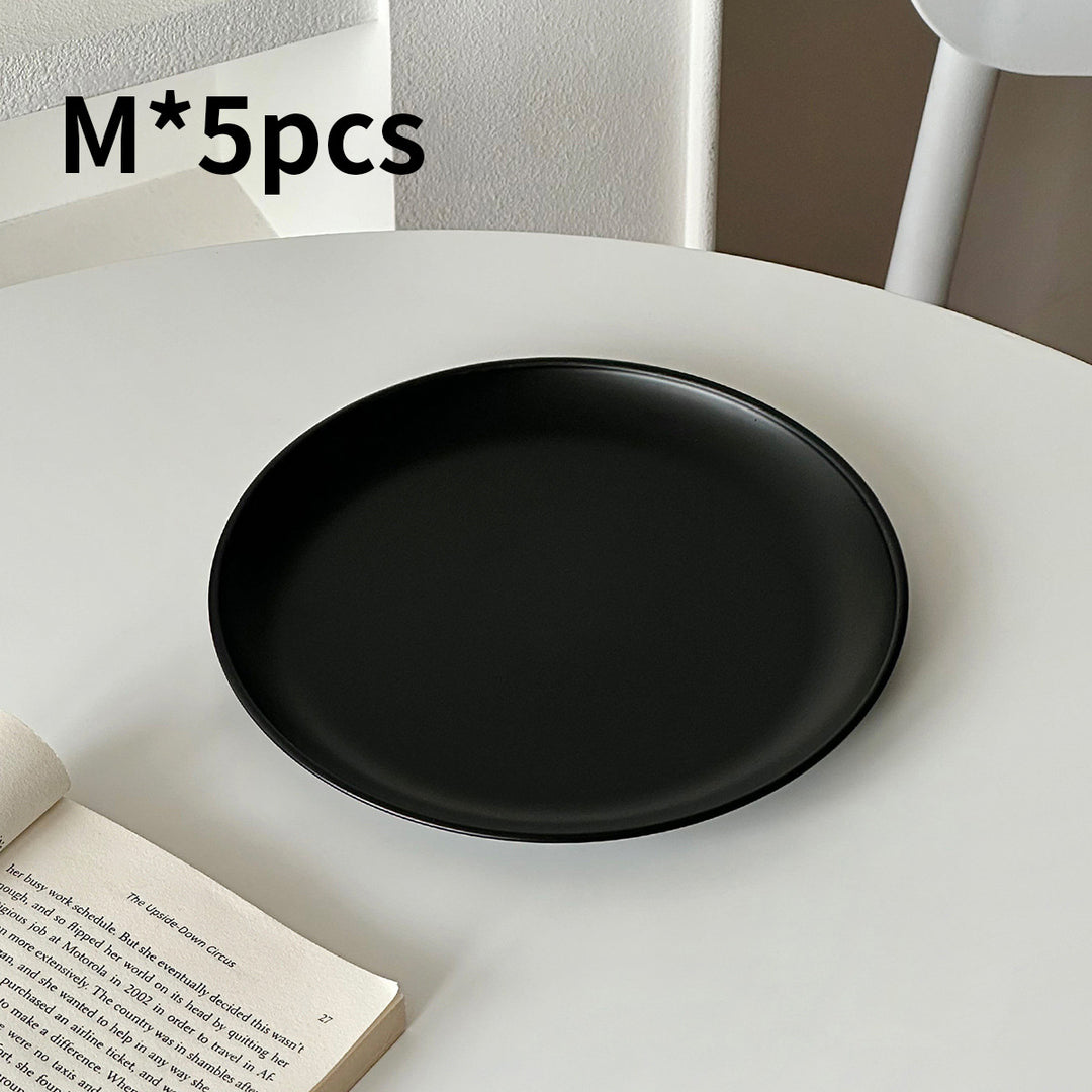 Stainless steel plate, round, 17–23 cm