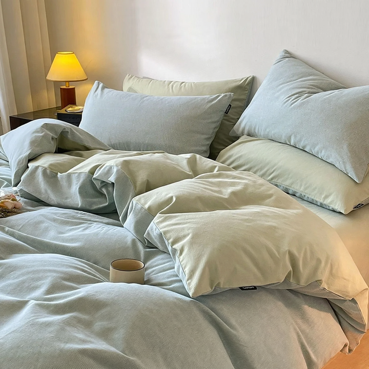 Cotton bedding set, brushed, for autumn and winter