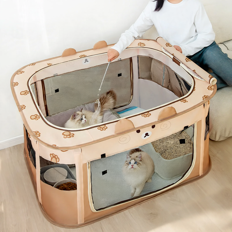 Foldable birth house for cats and small dogs