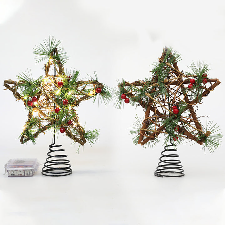 Christmas tree top star made of rattan