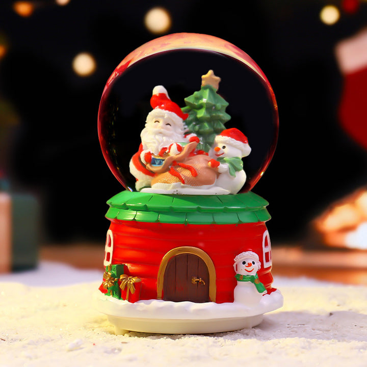 Christmas snow globe with music and light