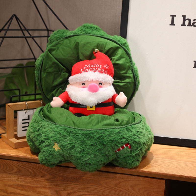 Christmas plush figure as decoration and pillow
