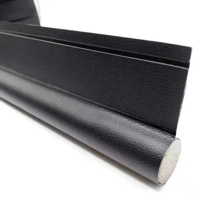 Self-adhesive door bottom seal made of leather