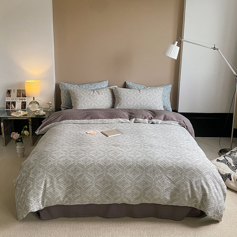 Cotton bedding set, 3-layer, jacquard, washed cotton