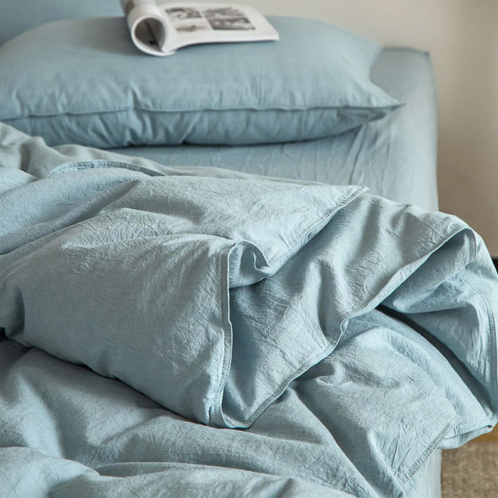 Cotton duvet cover, 100% cotton, water wash finish