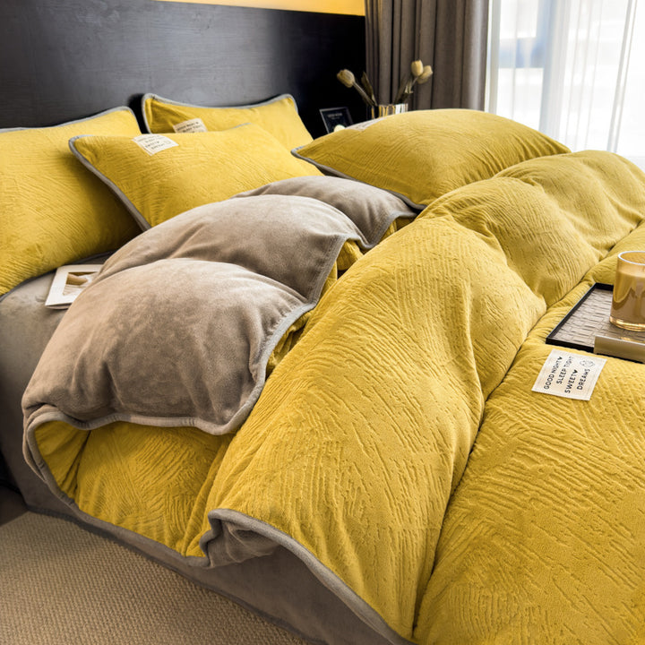 Milk fiber bedding set, 4-piece, double-sided