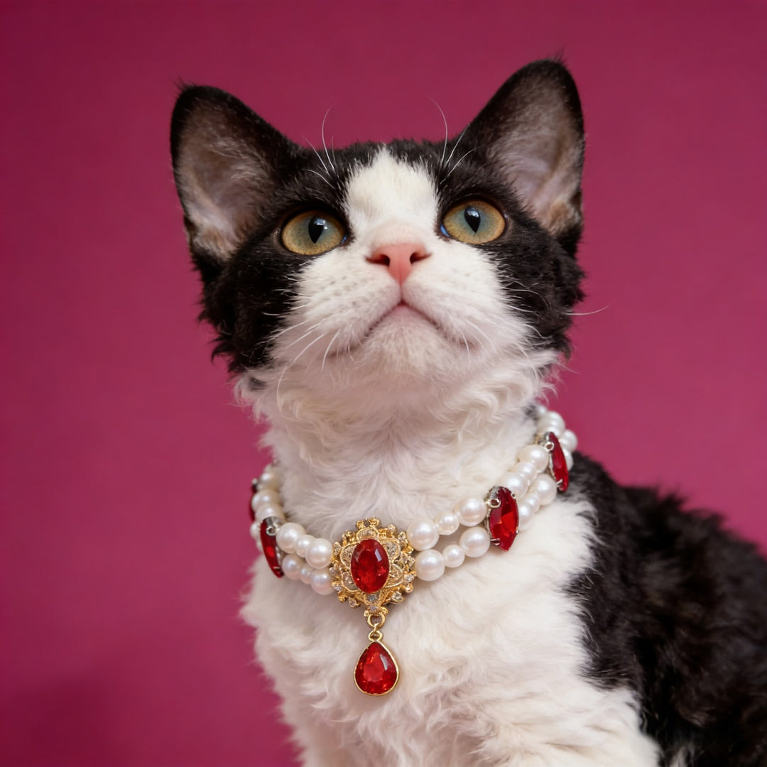 Rhinestone collar for pets, metal