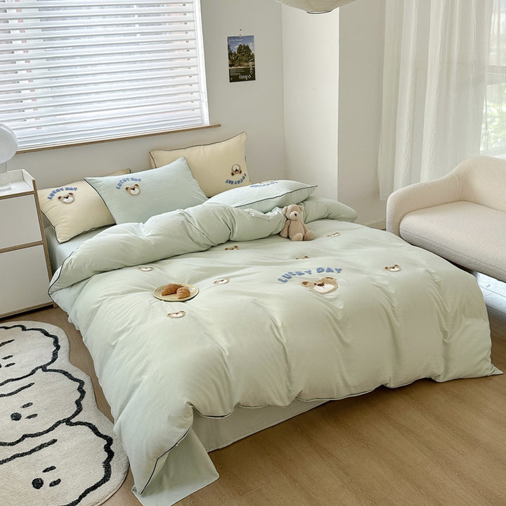 Bedding set made from washed cotton, cartoon design