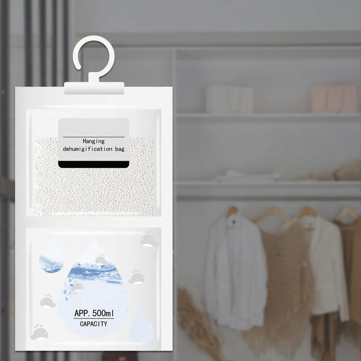 Hanging dehumidifying bag, various sizes