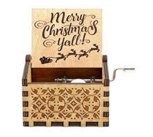 Decorative music box made of wood with engraving