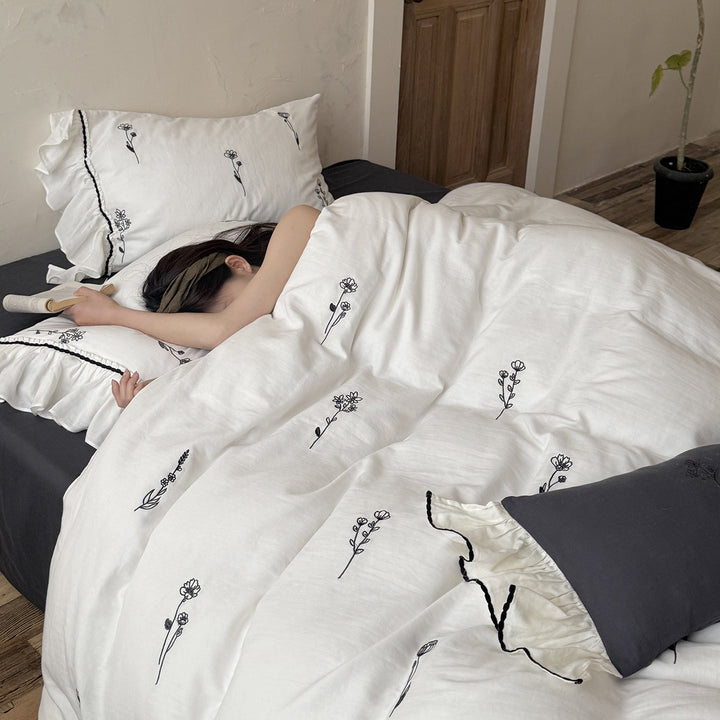 Cotton bedding set, country house style, floral pattern