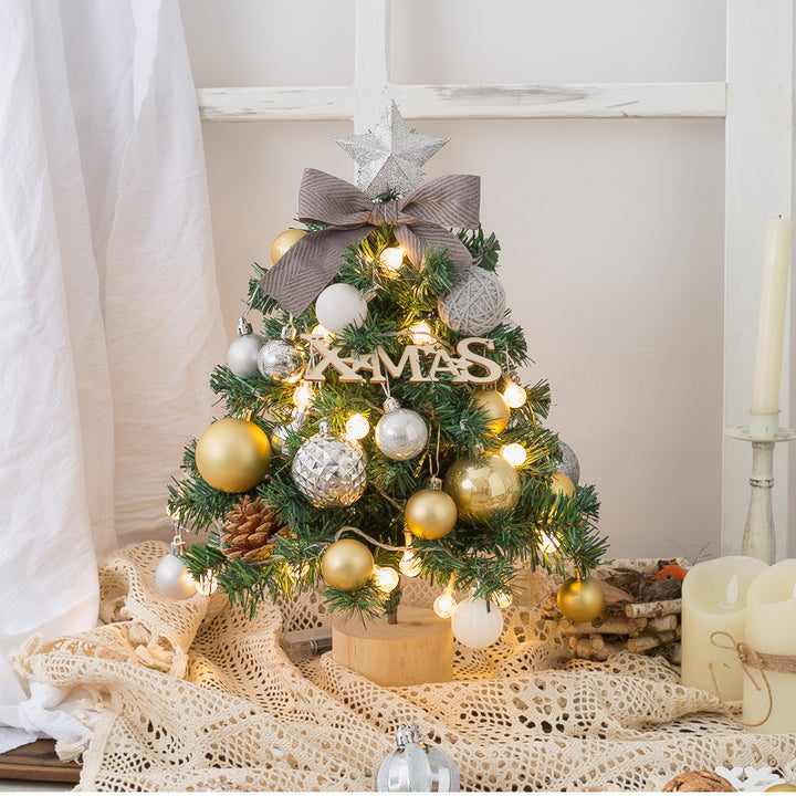 Mini Christmas Tree Set with Lighting, 45 cm