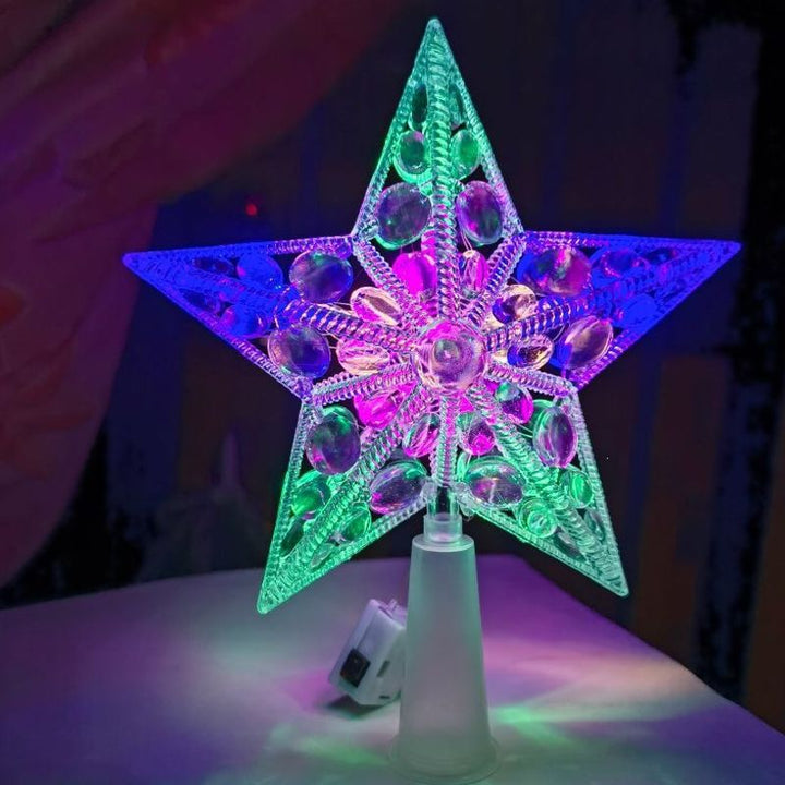 Illuminated Christmas tree topper with lighting modes