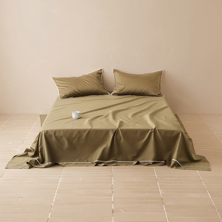 Solid color bed sheet, long staple cotton, satin weave